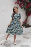 فستان مشجر بطباعة ورود للبنات 7016