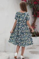 فستان مشجر بطباعة ورود للبنات 7016