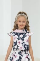 بلوزة بناتي كحلي موردة 7243