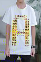 تي شيرت ولادي ابيض ايموجي على الصدر 2852