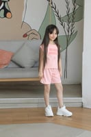 طقم بناتي زهري كتابه على الصدر 2940