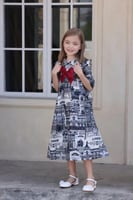 فستان بناتي برسومات كاجول 7106