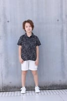 قميص ولادي اسود بنقش ابيض 4121