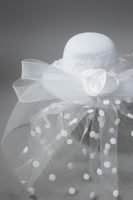 قبعة بيريه فرنسية بوردة بيضاء للأطفال 01987-1