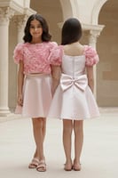 طقم سهرة بناتي ملكي قطعتان من الأناقة المطلقة S012...