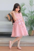 فستان بناتي وردي سهرات S01047