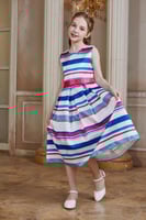 فستان بناتي كاجول مقلم 7255