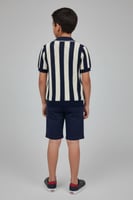 تيشيرت ولادي مقلم كحلي وسكري 4186