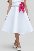 فستان سهرات بوردتين حمر مزين بزهور فوشيا s01245