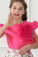 بلوزة فوشي بناتي بورده على الصدر 7120