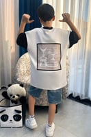 تي شيرت ابيض كاجول ولادي sa10b