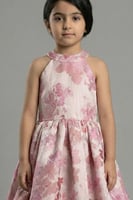 فستان سهرة بناتي زهري بلمسات عصرية S01273