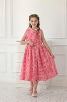 فستان بناتي مورد وردي 7123