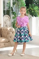 بلوزة بناتي وردي كت 7102