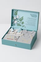 علبة مواليد تركية للأولاد رمادي وبيج من القطن الفا...