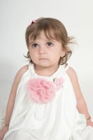 فستان أطفال بيبي وردة على الصدر S01001A