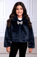 جاكت فرو بناتي شتوي كحلي 18J-DB