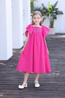 فستان بناتي فوشي قصة واسعة 7124