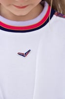 طقم بناتي ابيض مع بنطلون وردي 3035