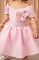 فستان بناتي سهرات بيبي وردي S01185