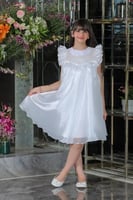 فستان سهرة بناتي ابيض S0940