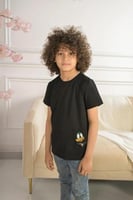 تي شيرت ولادي اسود رسمه بطه من الخلف 2865