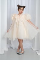 فستان بناتي سهرات فيونكه على الصدر s01125