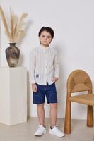 قميص ولادي ابيض مخطط 4133