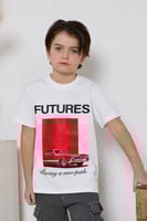 تيشيرت ابيض بطباعه سياره كلاسيك 4140