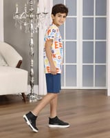 طقم ترنج ولادي ابيض احرف متنوعه 2926