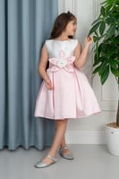 فستان سهرات بناتي بوردة على الخصر s01122