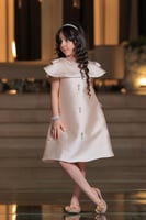 فستان بناتي سهرات بيج فصوص S01132