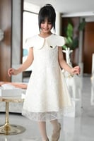 فستان بناتي سهرات بيج مطرز s01129