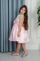 فستان سهرات بناتي بوردة على الخصر s01122