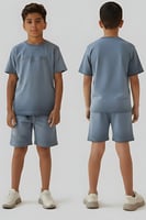 تيشيرت ولادي رمادي بتصميم بسيط وخامة مريحة 4035