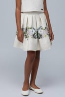 تنورة بناتي خصر مطاط بكسرات -7316