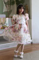 فستان مورد كرنشة من االاسفل S01109