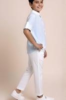 بنطال أطفال أولادي أبيض بخيط شد 4164-