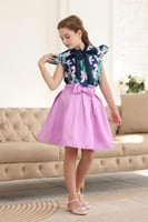 بلوزة بناتي مشجر كت فيونكة 7101