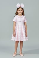 طوق شعر بناتي مع بكلة بلون وردي T-036