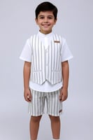 تيشيرت ولادي ابيض مع سديري4175