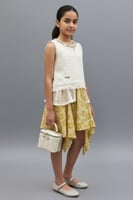 بلوزة بناتي كت بلون بيج قصة قصير 7192