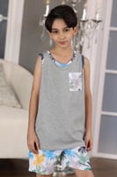 طقم ترنج اطفال رمادي كت 2925