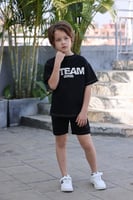 تيشيرت اطفال اسود كتابه على الصدر 4027