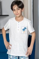 تي شيرت ولادي ابيض 2816