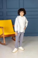 قميص اطفال ابيض مع جاكت 2663