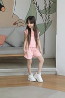 طقم بناتي زهري كتابه على الصدر 2940