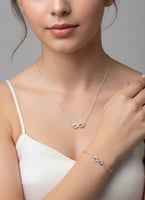 سوار مع قلادة بديكور ما لا نهاية للبنات