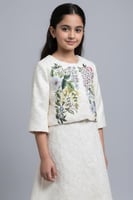 فستان بناتي سكري بجاكت مشجر 7310