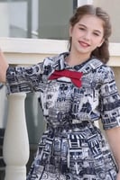 بلوزة بناتي اطفال مشجر نص كم 7105